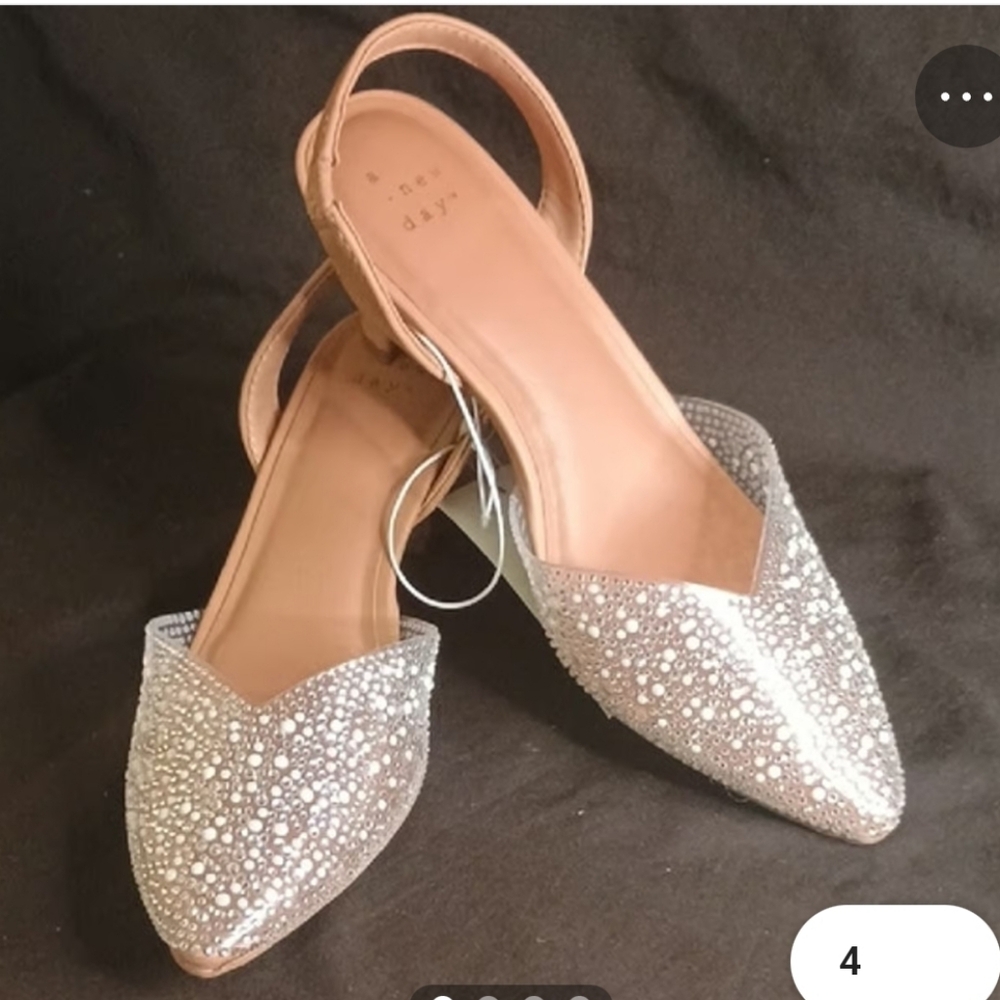 a new day Silver and Tan Heels